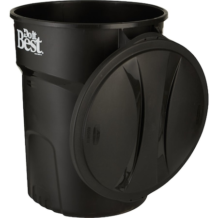 Do It Best Roughneck 32 Gal. Black Trash Can with Lid 608017