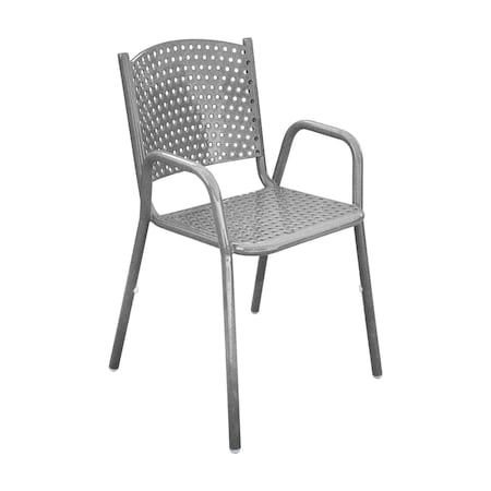 Leisure Craft 31 5/8" Tall Dining Height Stackable Perforated Chair, Granite C1-PERF-GRANITE