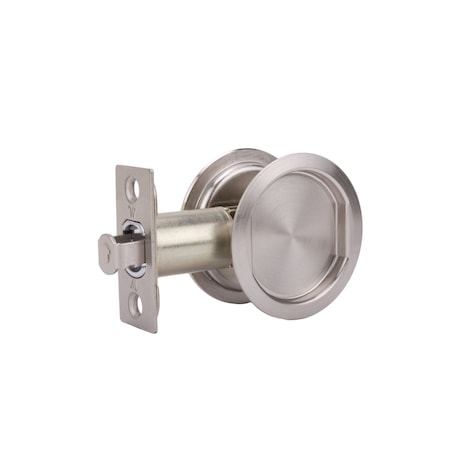 Weslock Round Passage Pocket Door Lock with Adjustable Backset and Full Lip Strike Satin Nickel Finish 00627XNXN