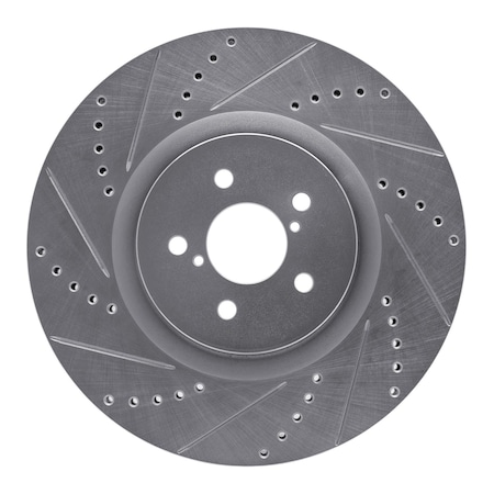 Dynamic Friction Co DFC Brake Rotor - Drilled and Slotted - Silver 631-13014L