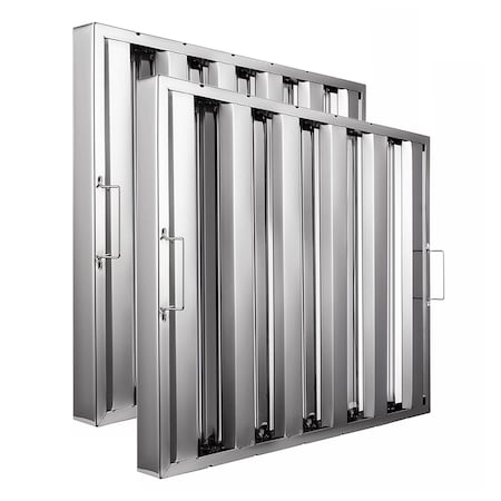 Amgood 25 in. x 20 in. x 2 in.  Stainless Steel Hood Filter, 2PK SSHF-2520-2PK-Z