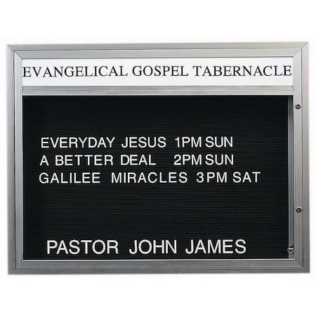 Aarco 47 in W, 36 in H, Black Letterboard/Clear Satin Anodized Frame DBM3647