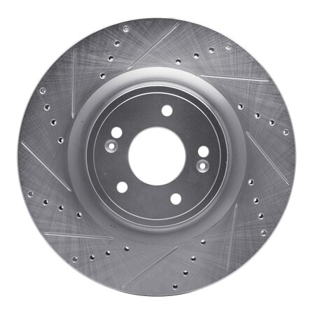 Dynamic Friction Co DFC Brake Rotor - Drilled and Slotted - Silver 631-21038L