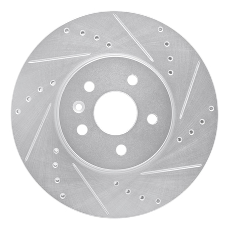 Dynamic Friction Co DFC Brake Rotor - Drilled and Slotted - Silver 631-45020R