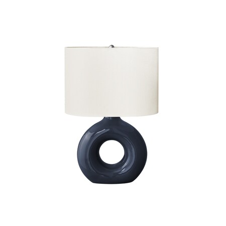 Monarch Specialties Lighting, 24"h, Table Lamp, Blue Ceramic, Ivory / Cream Shade, Contemporary, Modern I 9670
