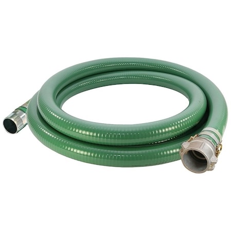 Abbott Rubber ABBOTT RUBBER 1240-3000-20-CN Suction Hose, 3 in ID, Camlock Female x MNPT, PVC, Green 1240-3000-20-CN