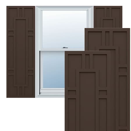 Ekena Millwork True Fit PVC Hastings Fixed Mount Shutters, Raisin Brown, 18W x 43H, PR TFP001HS18X043TB
