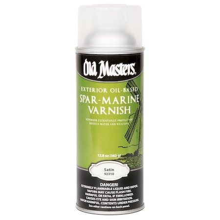 Old Masters 12 Oz Clear Spar-Marine Varnish Oil-Based Exterior Spray Coating, Satin 92310