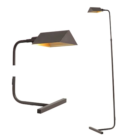 Jonathan Y Cotys 66" MidCentury Industrial Metal Adjustable Pharmacy LED Floor Lamp, Oil Rubbed Bronze JYL3097A