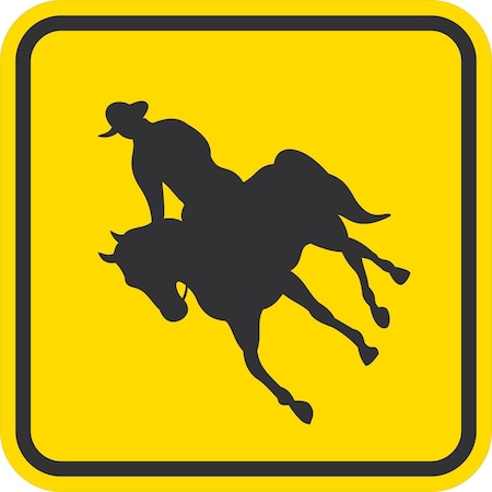 Lyle Man On Horse Graphic, 12x12, Diamond Grade, Yellow G-1945-DG_12x12