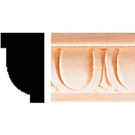 House Of Fara 5/8''x1''x8 ' Hardwood Decorative Egg & Dart Detail Molding 689