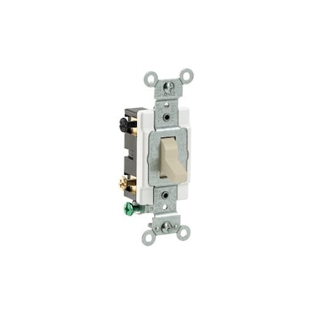 Leviton WallSwitch, 1hp, Toggle, 20A, Ivory, PK10 CS420-2I