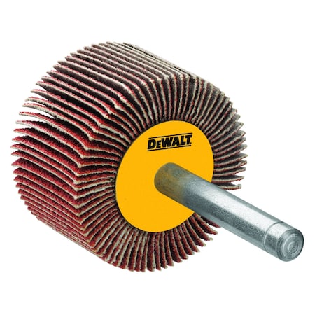 Dewalt HP COATED FLAP WHEEL, 2 IN DIA WHEEL, 1 IN W FACE, .25 DIA SHANK, 80 GRIT DAFE1F0810