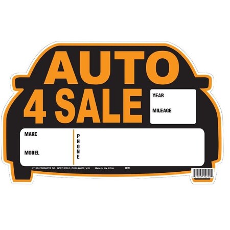 Hy-Ko Prod Co 9X14 Auto Sale Sign 22121