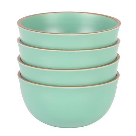 Gibson Home Rockabye 4 Piece 6.1 Inch Melamine Cereal Bowl Set in Matte Green 136603.04