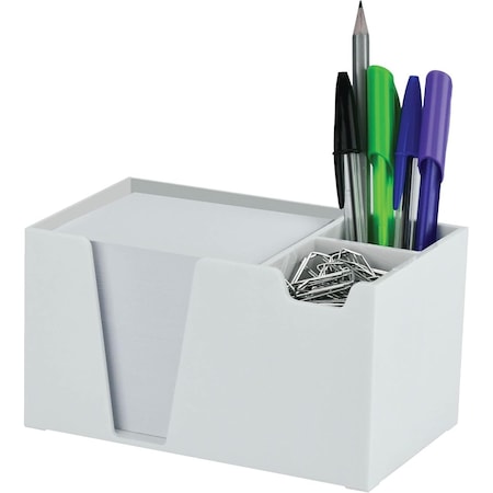 Acrimet Desktop Organizer Pencil, Pen, Paper, Clip, Caddy Holder (Plastic) (Paper Included) (White Color) 954.BO