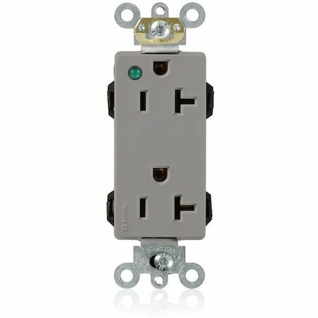 Leviton Straight Blade Receptacle, 5-20R, 20 A, 125V AC, Flush Mount, Self-Grounded M1636-PLG
