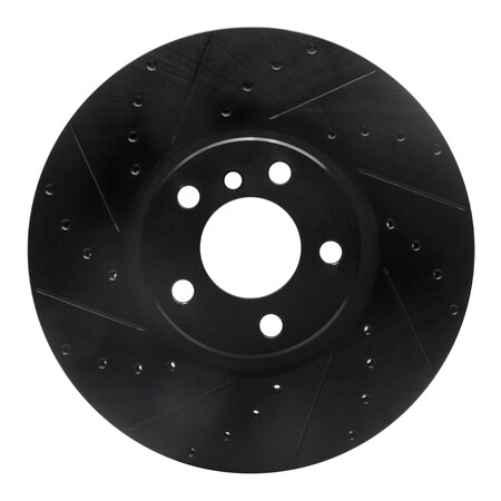Dynamic Friction Co DFC Brake Rotor - Drilled and Slotted - Black 633-31142L