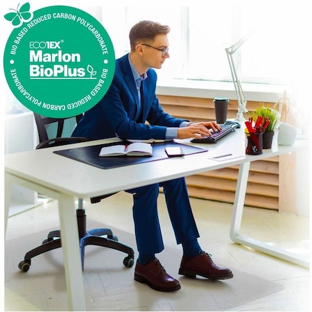 Floortex Ecotex BioPlus Eco Friendly Carbon Neutral Polycarbonate Chair Mat for Hard Floors - 45" x 53" NRCMFLBS0003