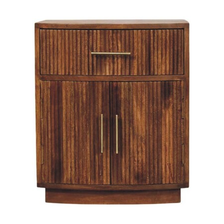 Homeroots 24" Brown Solid Wood One Drawer Nightstand 701715