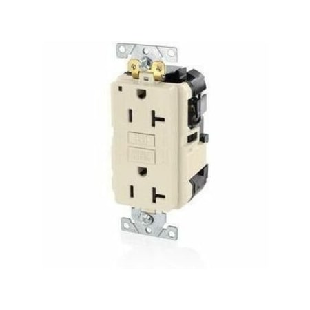Leviton Lev-Lok GFCI 20A Ind Gr/PI Lt Almond MGFN2-T