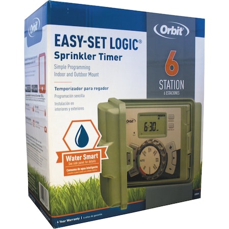Orbit Easy-Set Logic 6-Station Indoor/Outdoor Sprinkler System Timer 57896