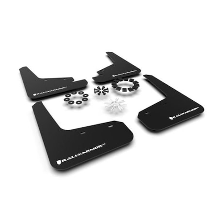 Rally Armor MF72-UR-BLK-WH Black UR Mud Flap with White Logo for 2020-2022 Tesla Model Y MF72-UR-BLK/WH