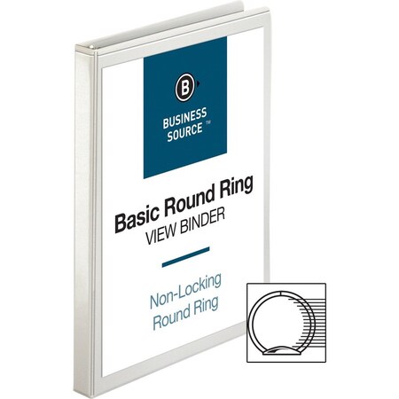 Business Source Ring Binder, White, Clear Sleeve BSN09951
