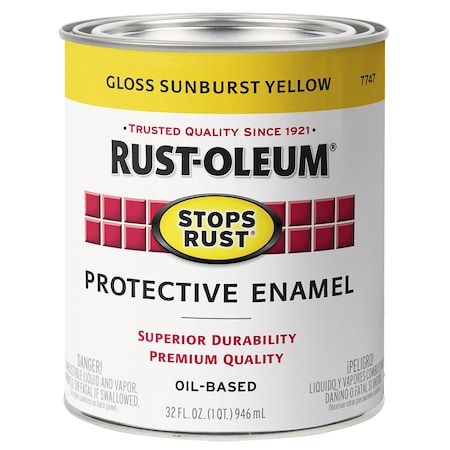 Stops Rust Qt Brands Sunburst Yellow Protective Enamel, Gloss 7747502