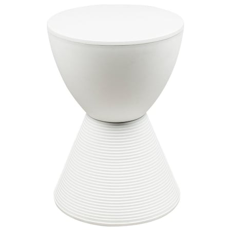 Leisuremod Round 11.75 in W, 16.75 in L, Polypropylene, White BS12W