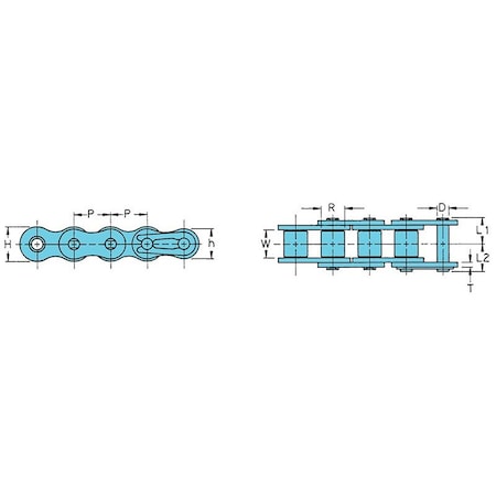 Tsubaki Roller Chain, Neptune, 60NT ANSI, 10 ft. 60NEPRB