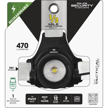 Police Security Long Throw TS-HL 470 Lm. LED Headlamp 97745