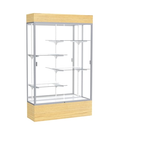 Ghent Lighted Floor Display Case 48x80x16, Mirror 2174MB-SN-LV