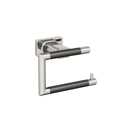 Amerock Esquire Polished Nickel/Gunmetal Contemporary Single Post Toilet Paper Holder BH26617PNGM