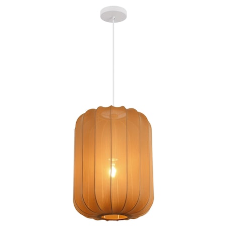 Jonathan Y Aurelia 13.75" 1-Light Scandinavian Japandi Adjustable Lantern Metal w/Ribbed Cocoon Capsule Shade L JYL4207D
