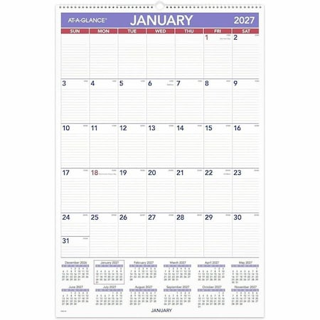 At-A-Glance Monthly Wall Calendar, Vertical PM428