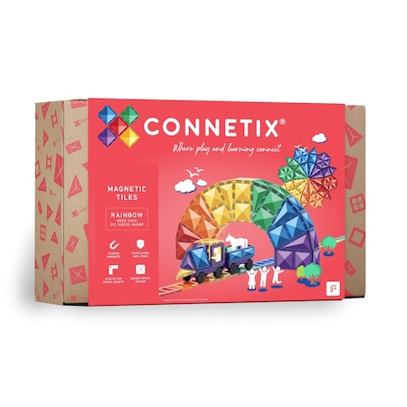 Connetix Magnetic Tiles Rainbow Mega Pack, 212-Piece Set CT-R-00212-ME
