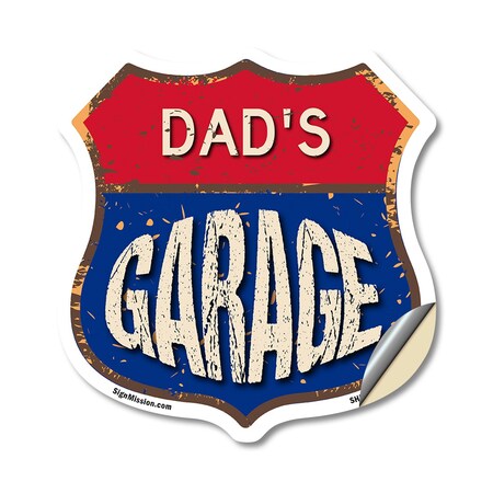 Signmission Dad's Garage, 18 Inch X 18 Inch, Vinyl Decal SHI-D-18-383-DAD