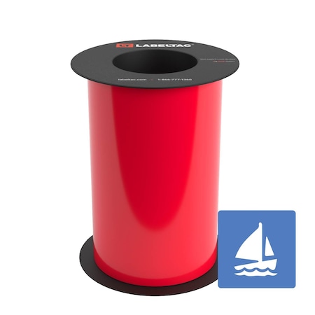 Labeltac Marine Supply 8in x 75ft LT9, Red LT804MN-C