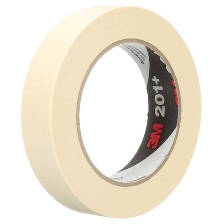 3M Masking Tape, 24 mm W x 55 m L, 4.4 mil Thick, Tan, Rubber Adhesive 201+
