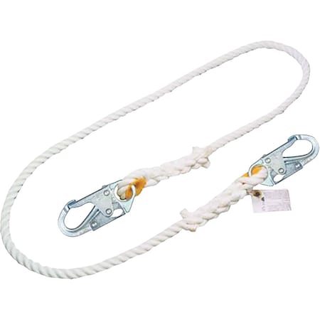 Miller Positioning and Restraint Rope Lanyard with Steel Locking Snap Hooks T9111R-Z7/6FTWH