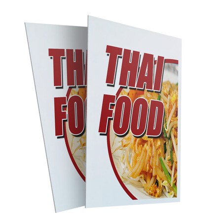 Signmission Thai Food, Plastic Signs Only 24 Inch x 36 Inch, Corrugated Plastic, 2PK CSB-2436-2PACK-Thai Food