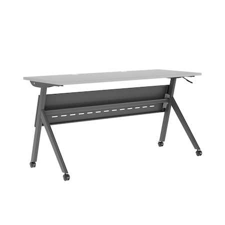 Flash Furniture Davis 60in. x 24in. HD Nesting Table w/Y-Legs, Modesty Panel, 1in. Thick Gray Tabletop, Gray Frame MT-M6024-Y-LEG-GRYGRY-GG