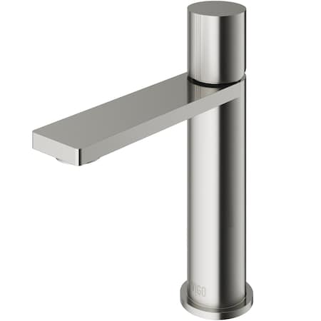 Vigo Halsey Single Handle Single-Hole Bathroom Faucet in Brushed Nickel VG01045BN