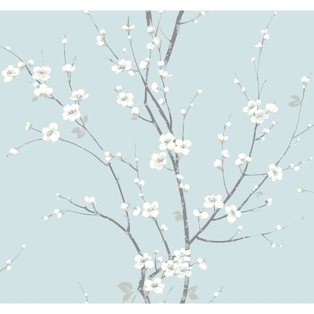 A-Street Prints Monterey Sky Blue Floral Branch Wallpaper 2927-81802