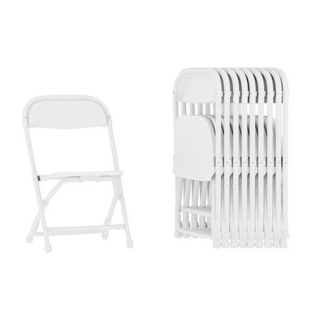 Flash Furniture Kids White Plastic Folding Chair, PK10 10-Y-KID-WH-GG
