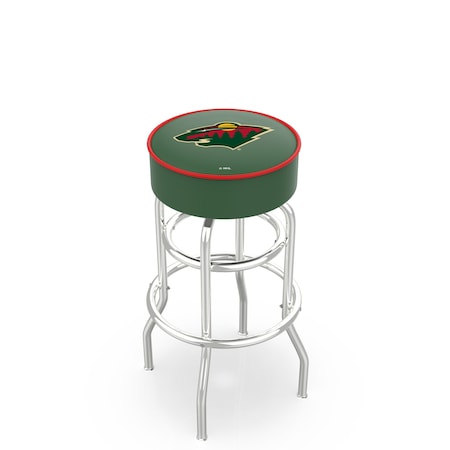 Holland Bar Stool Co 30" Minnesota Wild Cushion Seat, 2-Ring Chrome Swivel Bar Stool L7C130MinWld
