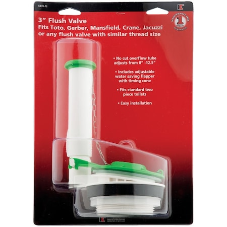 Keeney Mfg 3'' Flush Valve with Adjustable Water Saving Flapper K835-12
