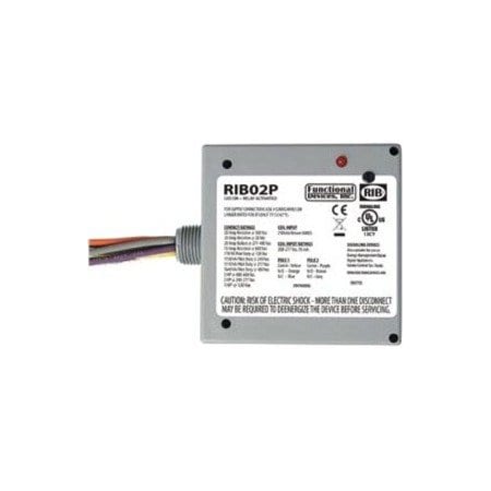 Functional Devices-Rib Enclosed Pre-Wired Relay, 20A at 300VAC, DPDT RIB02P