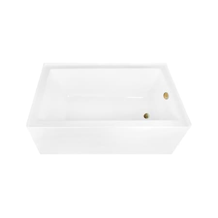 Kingston Brass 60-Inch Acrylic Rectangular 3-Wall Alcove Tub Combo w/ Waste and Overflow Drain, Right Hand Drain CVTAP603622R7